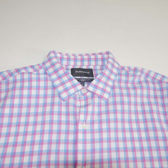 Bonobos Men's Standard Fit Button Front Shirt Large Long Sleeves Plaid Nylon L - Picture 2 of 6